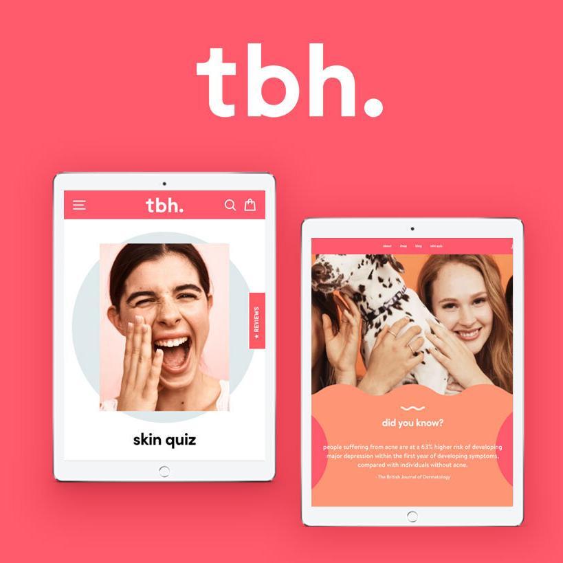 tbh beauty skincare ecommerce web design